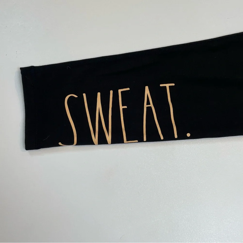 Rae Dunn Womens Performance Sweat Logo Leggings Size M Pockets